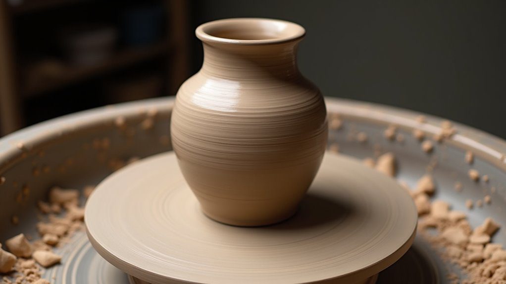pottery creation on wheel