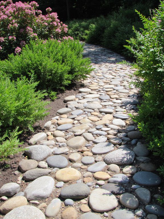 river rock pathway creation