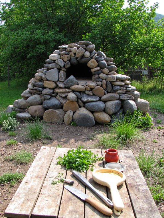 stone pizza oven construction