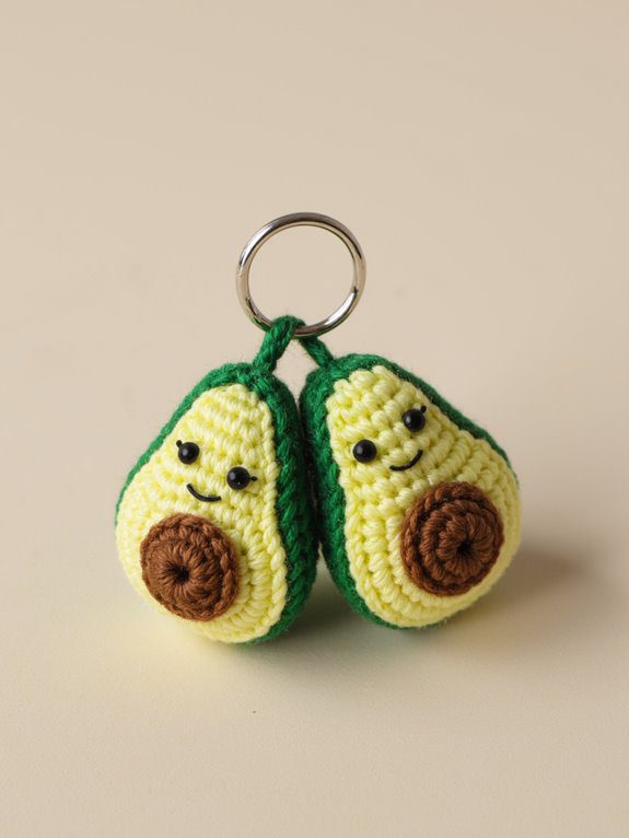 adorable avocado couple keychain