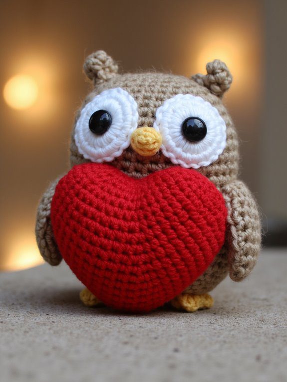 adorable heart owl crochet