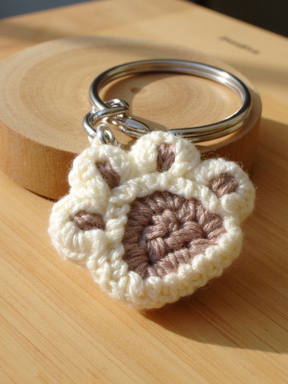 adorable paw print keychain