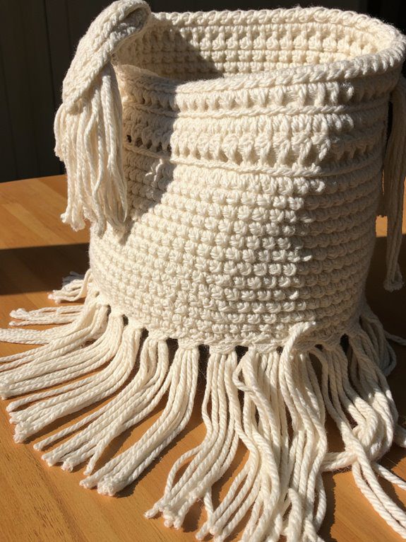bohemian fringe crochet tote