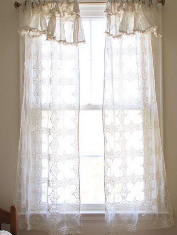 boho lacy curtain panels