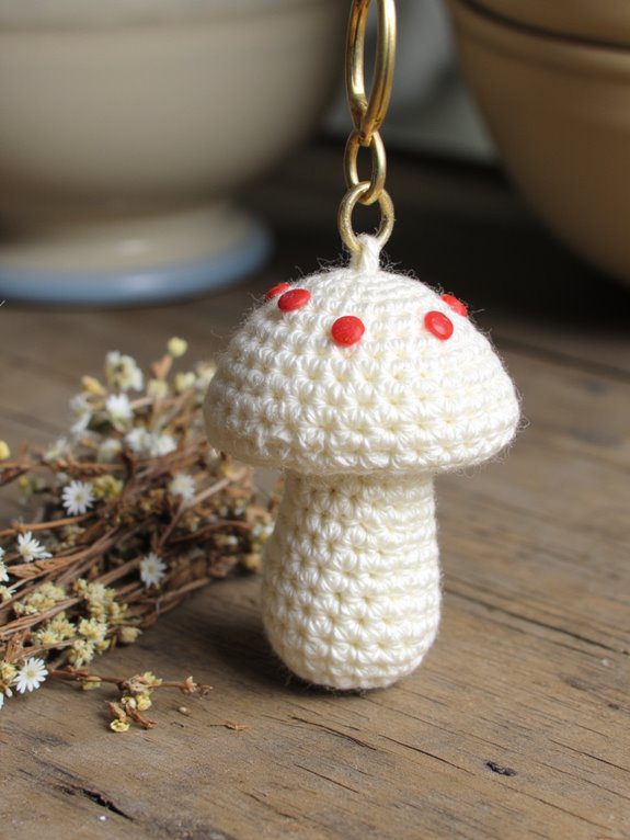 charming customizable mushroom keyring