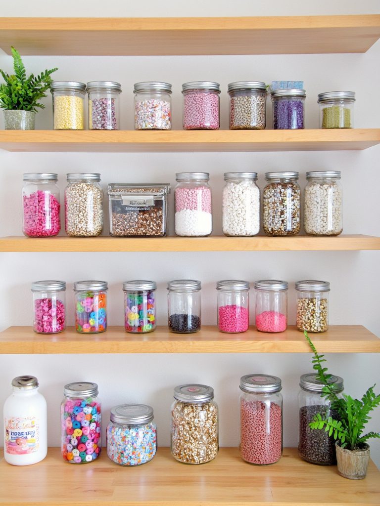 charming glass jars organization