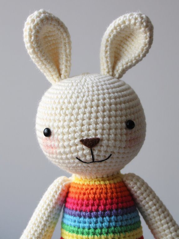 colorful crochet bunny doll