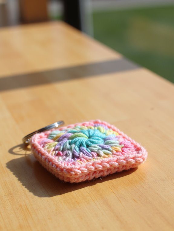 colorful crochet keychain project