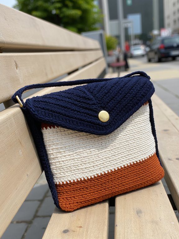 colorful crochet shoulder bag