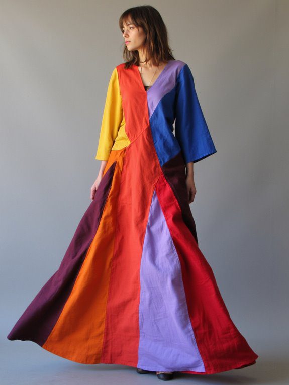colorful flowy maxi dress
