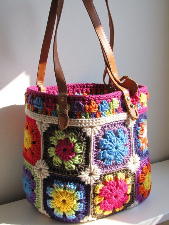 colorful handmade patchwork tote