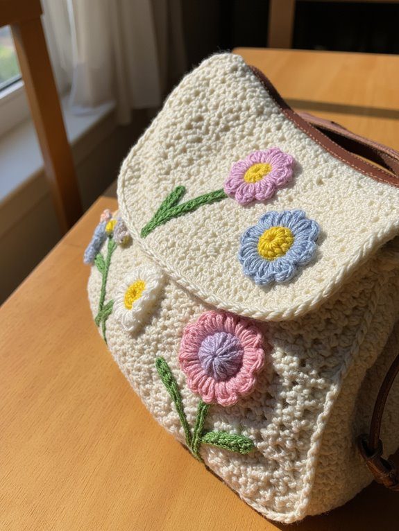 cottagecore floral stitch bag