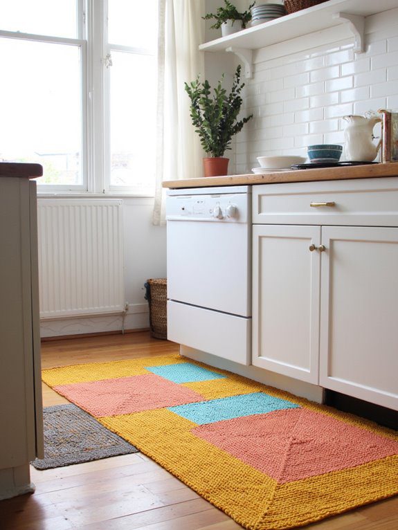 cozy customizable crochet kitchen rug