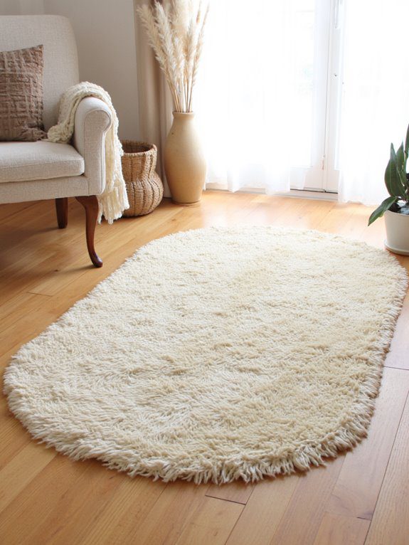 cozy oval shaggy rug