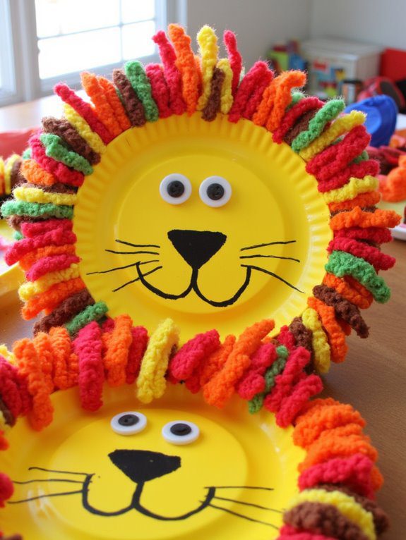 create colorful paper lions