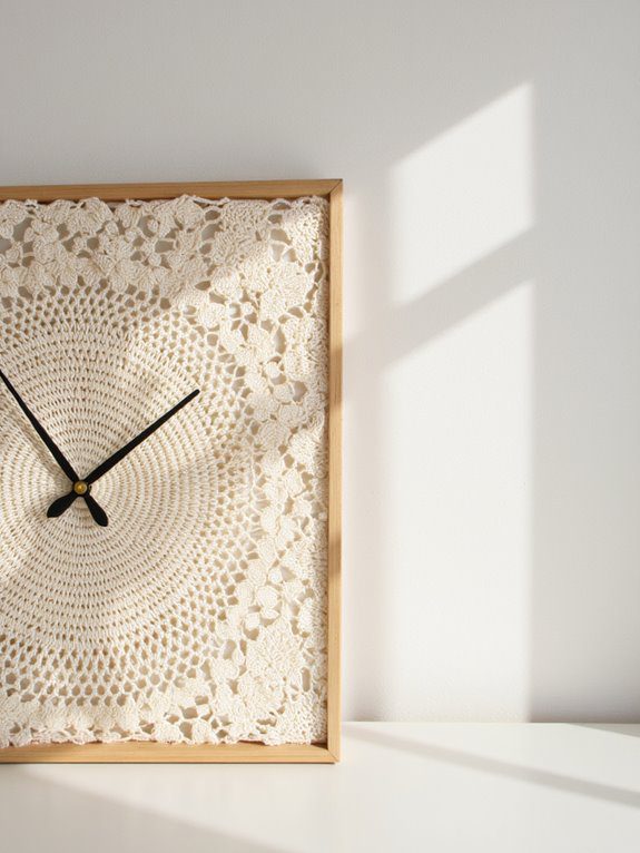 creative crochet clock frame