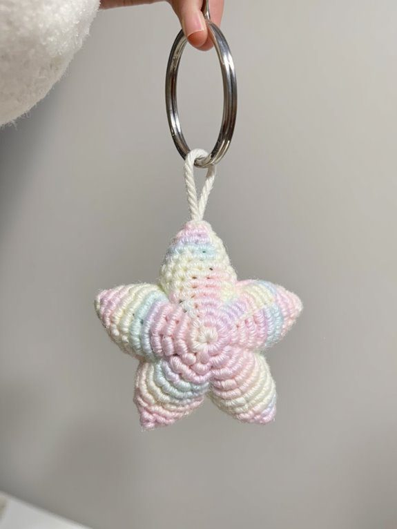 crocheted star keyring tutorial