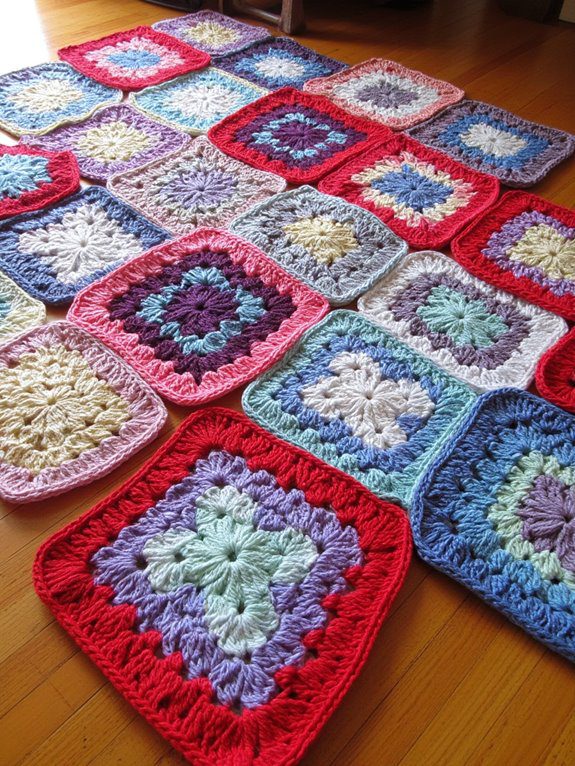 customizable crochet patchwork rug