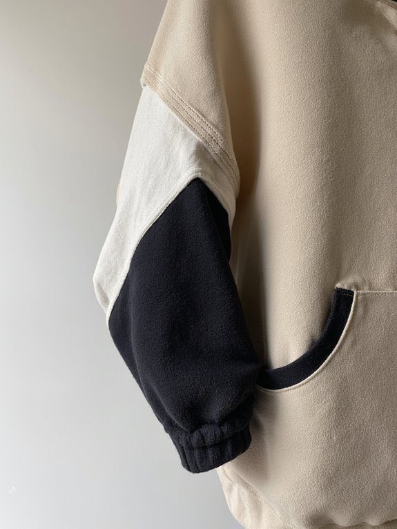 customizable patchwork sleeve hoodie
