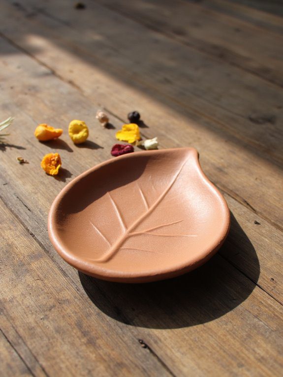 diy clay leaf dish