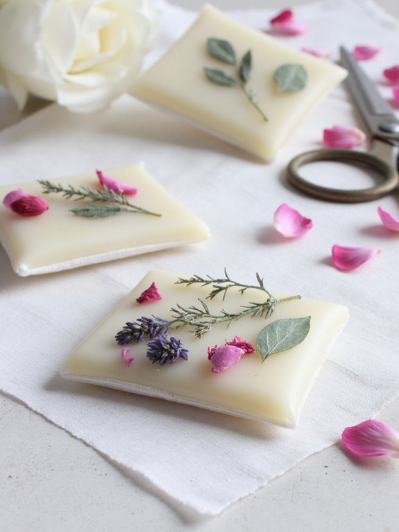 diy floral wax sachets