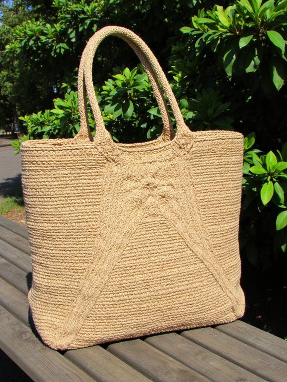 eco friendly raffia tote bag