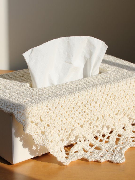 elegant crochet tissue cover
