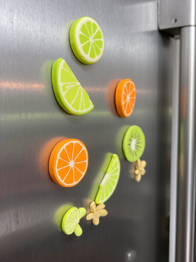 fruit slice fridge magnets