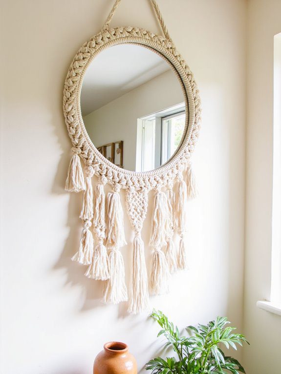 macrame mirror frame charm