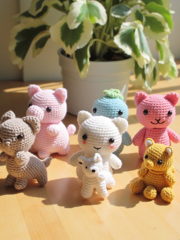 mini animal keychains crochet