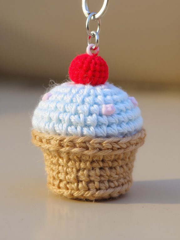 mini cupcake keychain craft