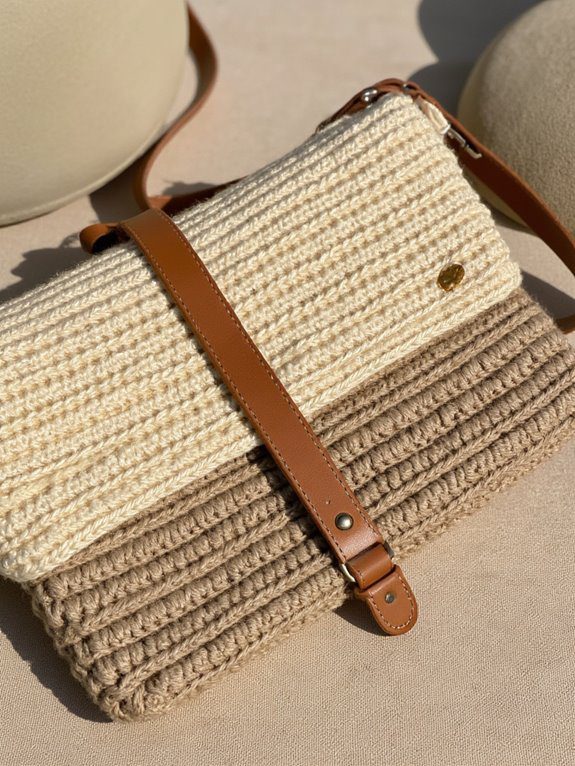 neutral crochet bag elegance