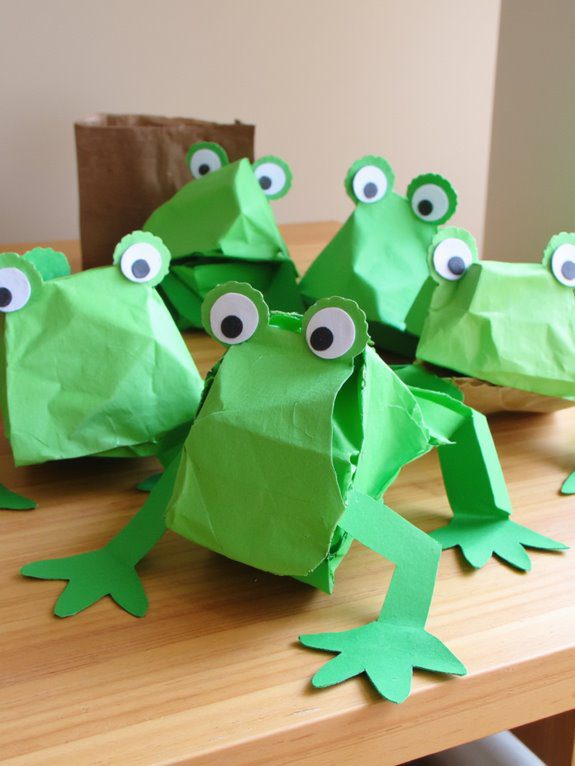 paper bag frog crafting