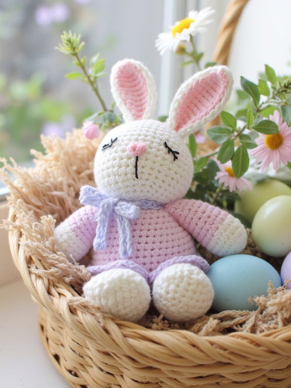 pastel bunny in basket