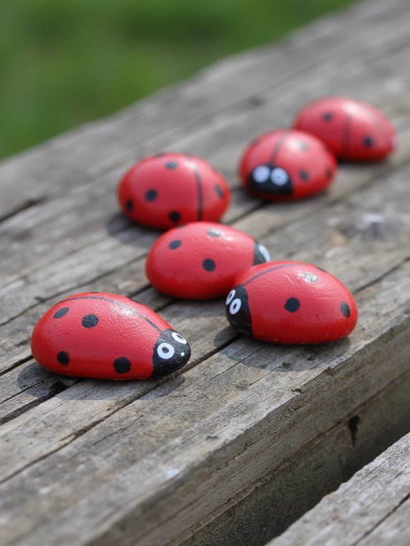 rock painting ladybugs activity