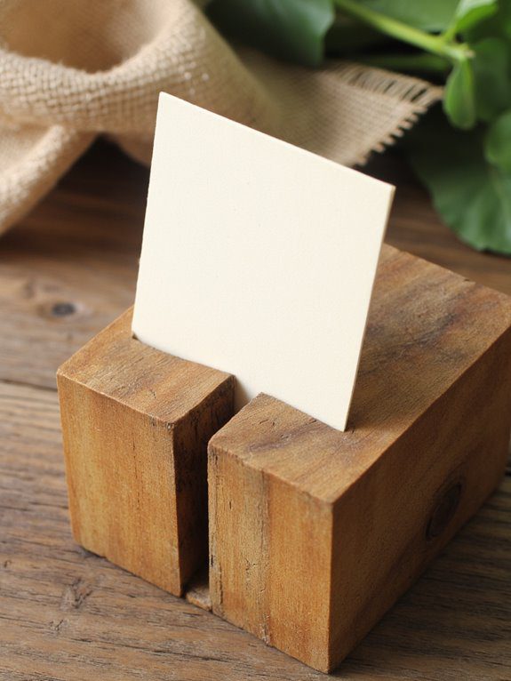 rustic handmade place card holders