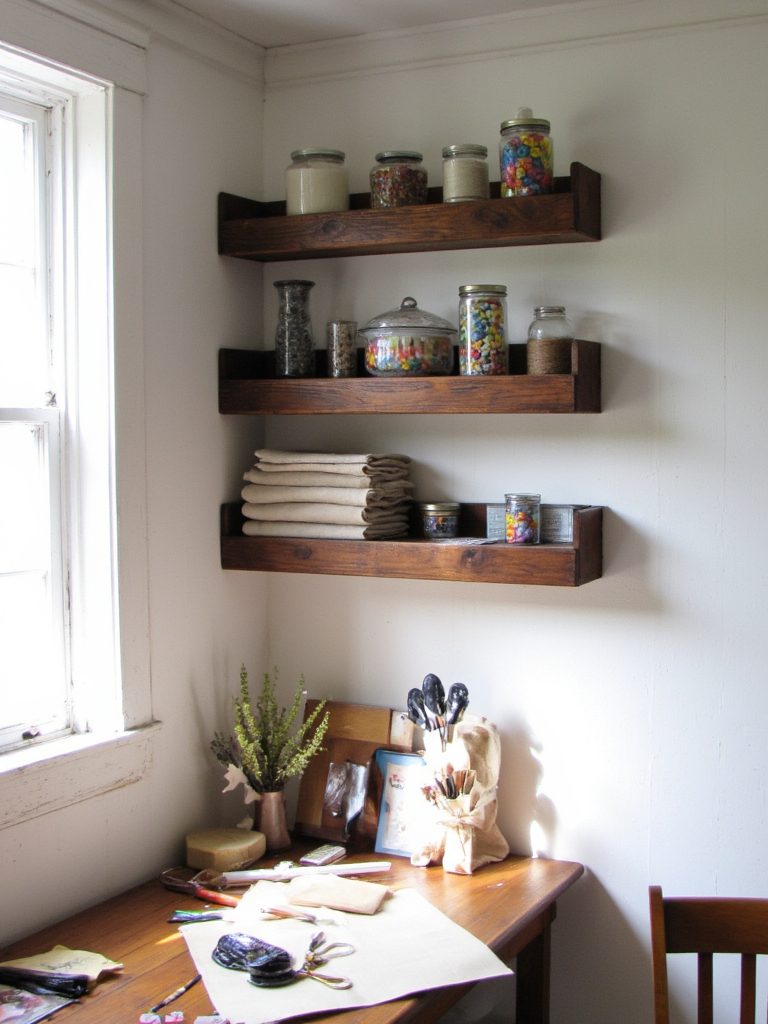 rustic shelves inspire creativity