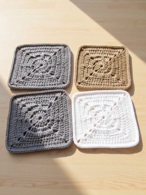 stylish geometric crochet coasters