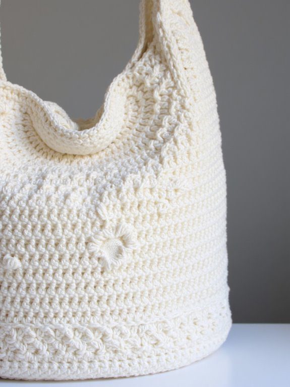 stylish textured crochet tote
