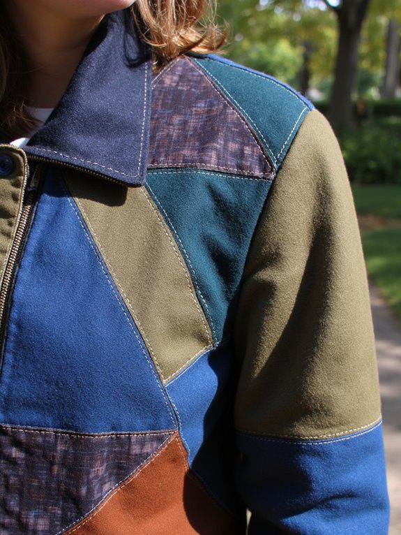 sustainable patchwork jacket creation