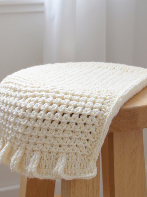 textured crochet stool covers