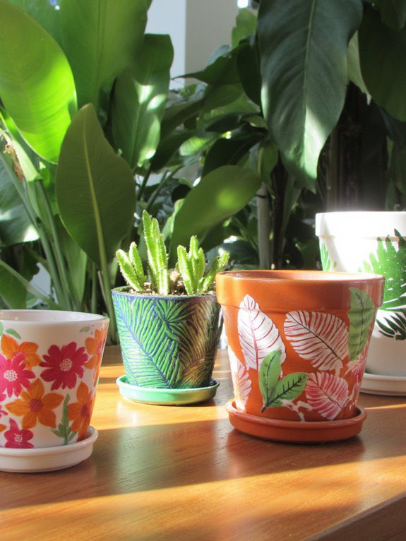 tropical decoupage planter craft