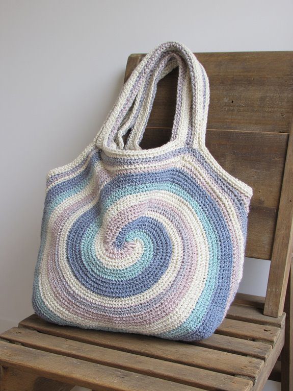 unique spiral crochet tote
