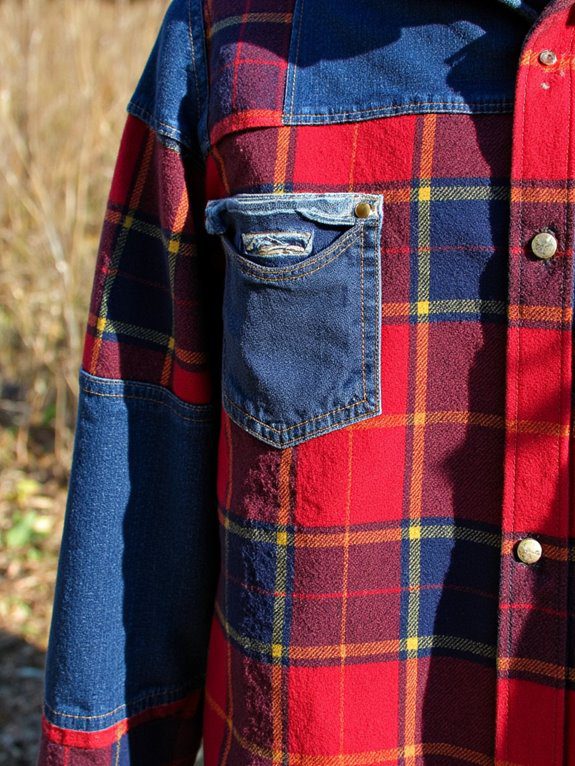 upcycled flannel shirt transformation