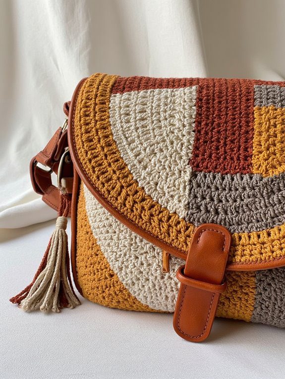 vibrant geometric messenger bag