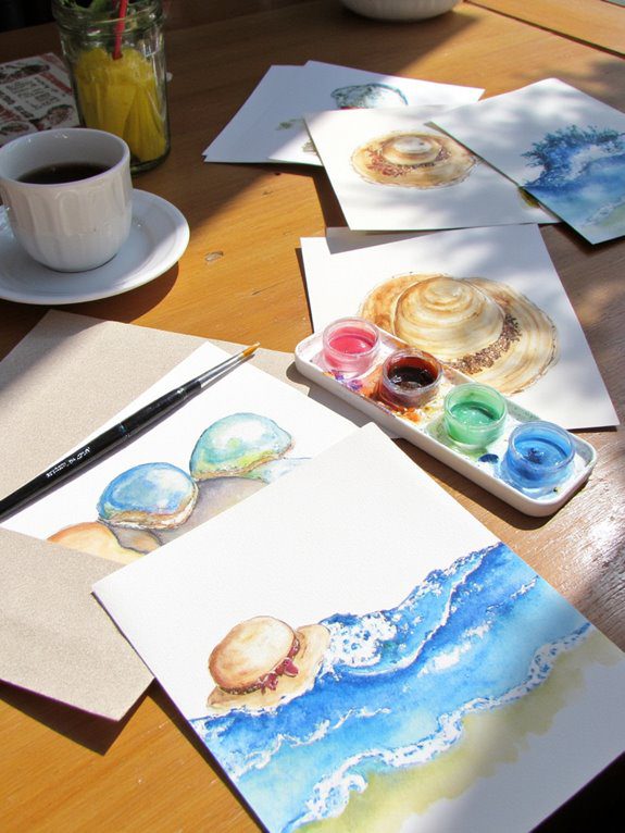 vibrant summer watercolor postcards