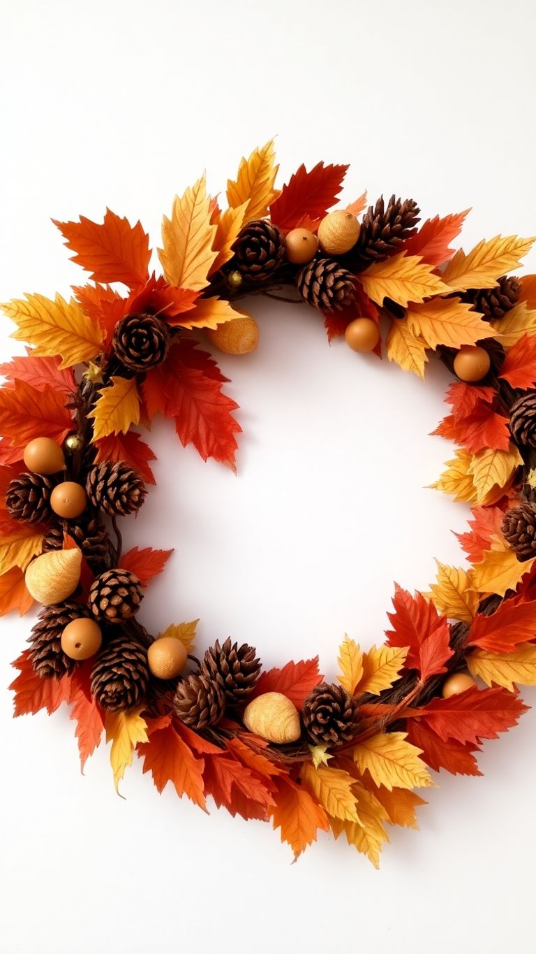 Cozy fall garland with natural elements.