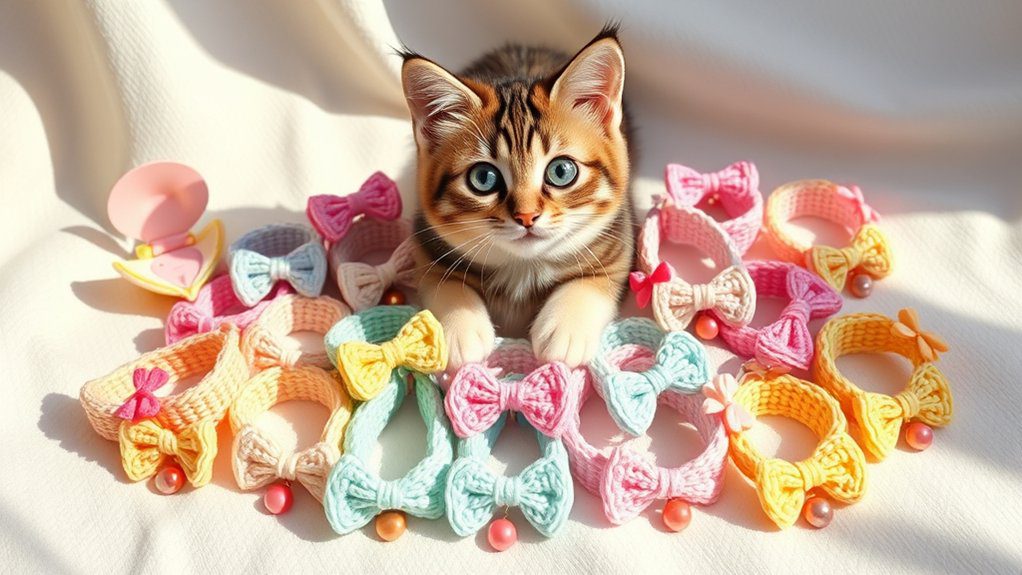 adorable crochet cat collars