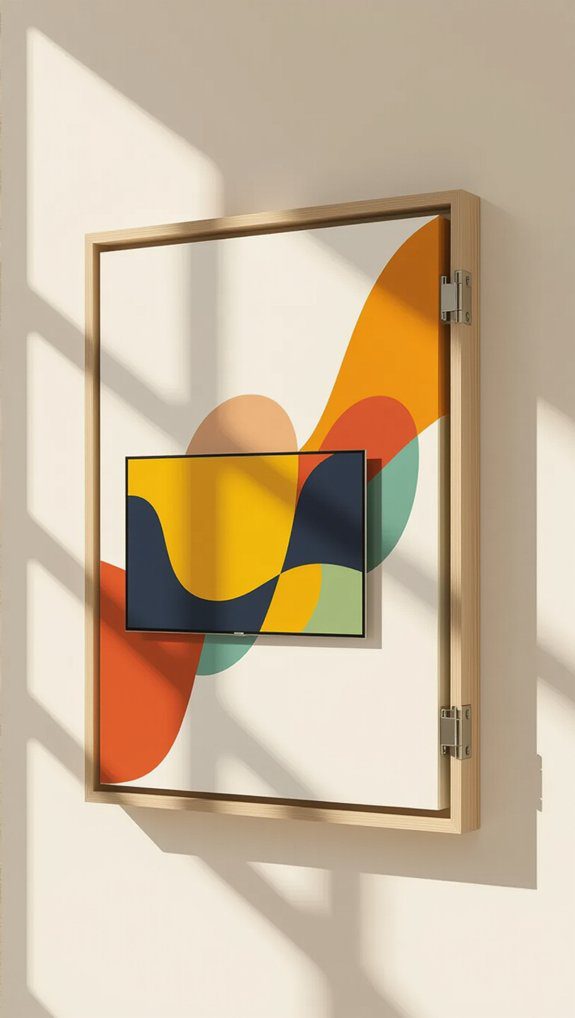 11 DIY Hidden TV Art Frame Ideas for Stylish Decor 4 artistic tv concealment solution