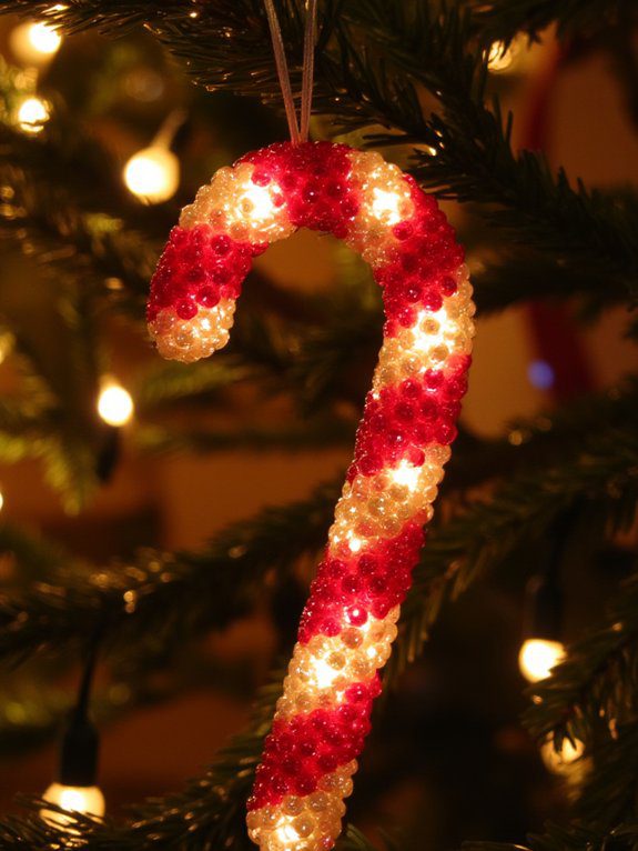 beaded candy cane ornaments